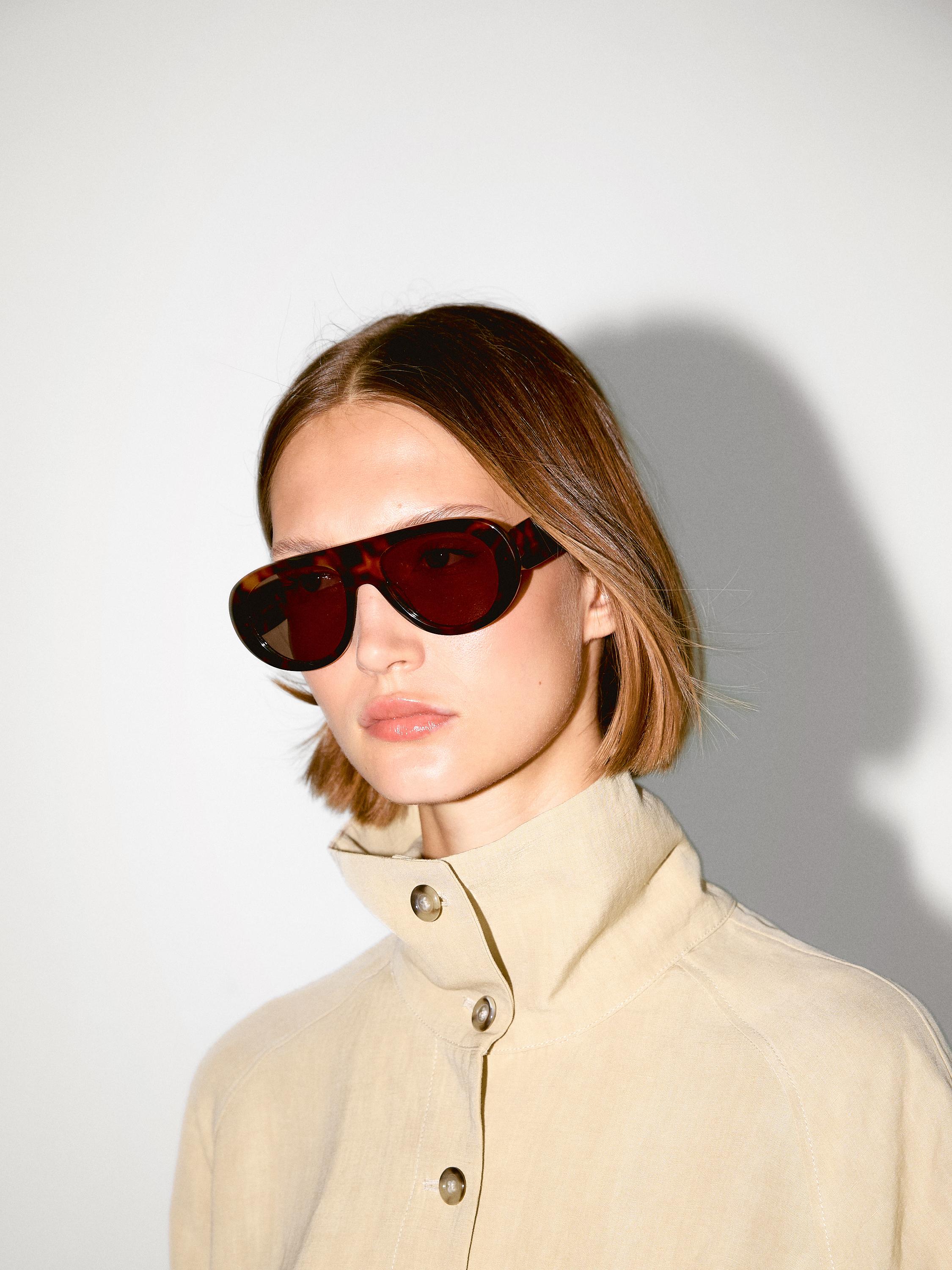 Veste bomber lin à col montant